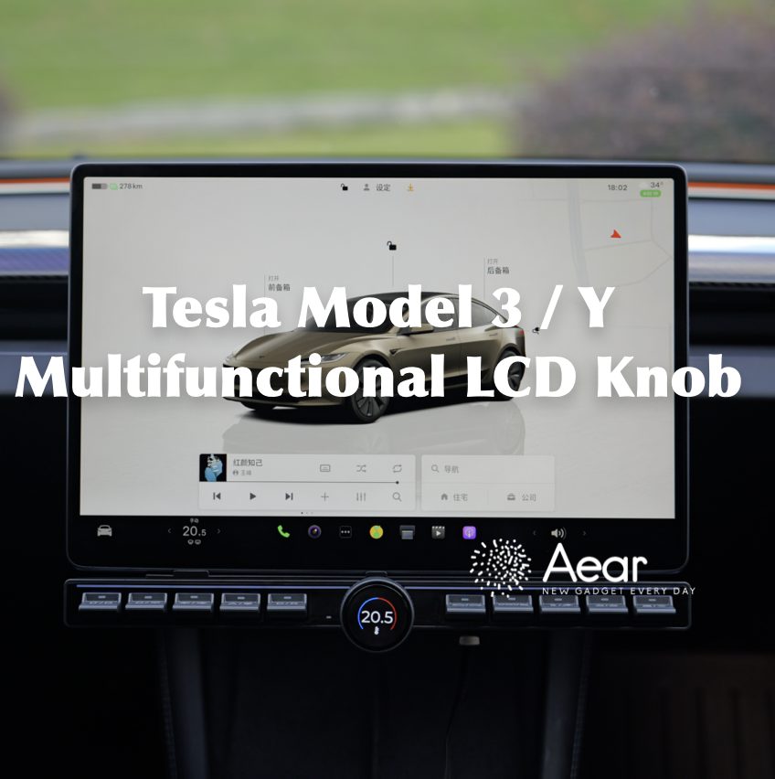 Tesla console button deck and knob